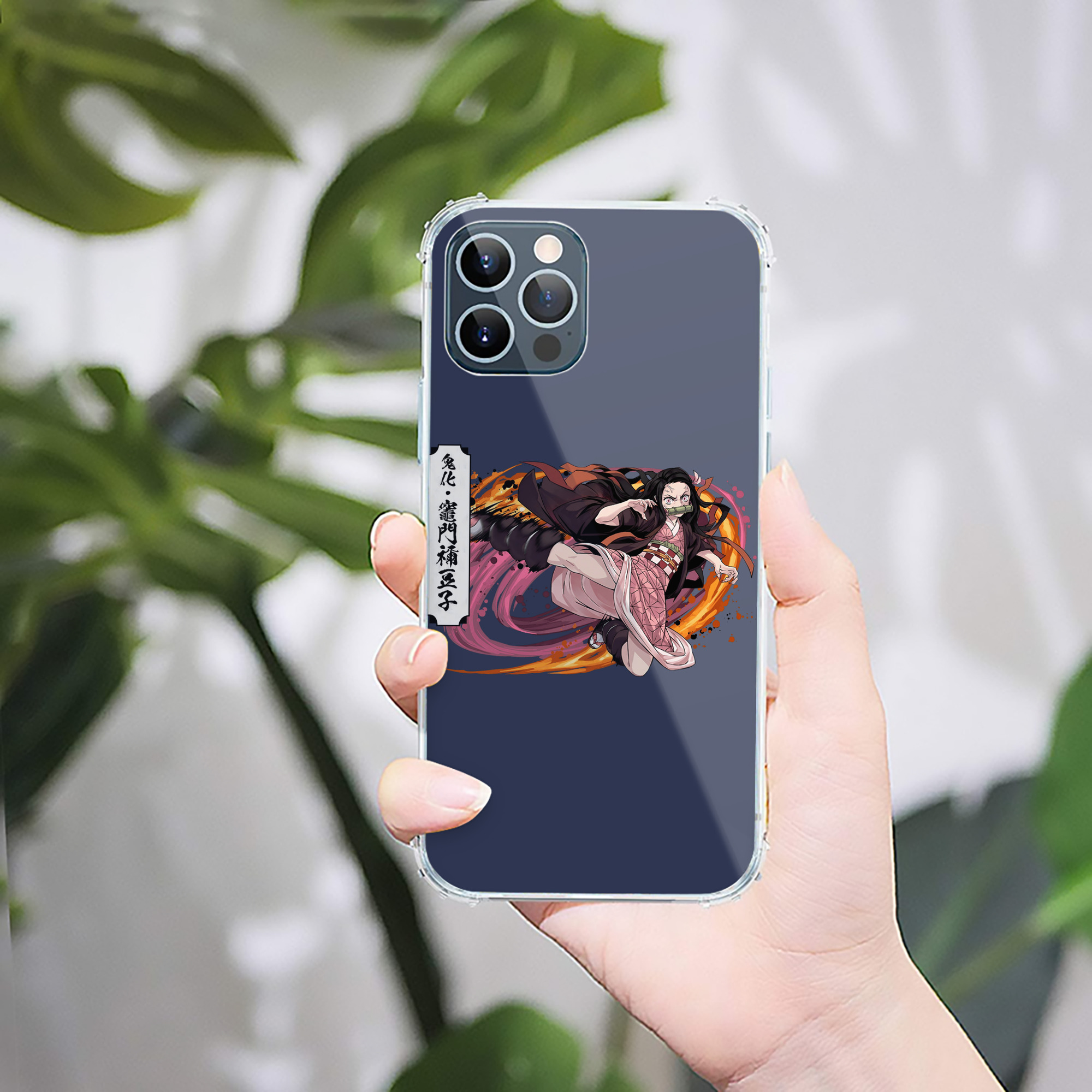 （画像用） 鬼滅の刃（きめつのやいば）竈門 禰󠄀豆子／かまど ねずこ Kamado Nezuko 【iPhone 12シリーズ対応】透明スマホケース（クリアソフトケース）